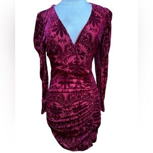 NWT All in‎ Favor Velvety V-Neck Bodycon Dress